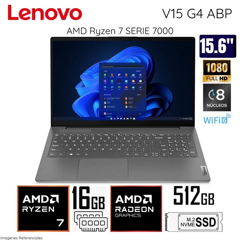 Laptop V15 G4 ABP AMD Ryzen7 7730U 16GB RAM 512GB SSD 15.6" FHD - 82YY002YLM