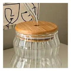 RYBIU IMPORT - Vaso con Tapa y Cañita en Transparente Y+Papel de Regalo