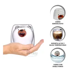 RYBIU IMPORT - Taza Sin Asa de Doble Capa Transparente Y+Post-it Adhesivos