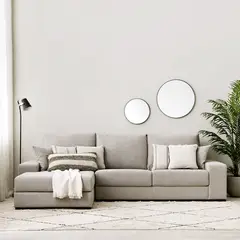 YOLODECORO - Seccional con Chaise Longue a la Izquierda Sound Gris Claro