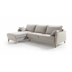 YOLODECORO - Seccional con Chaise Longue a la Izquierda Litchy Blanco