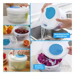 GENERICO - Recipiente Lava Verduras en Blanco y Azul Y+Gift MiniAgenda