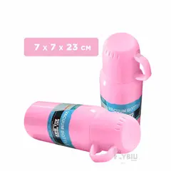 GENERICO - Botella de Agua Fria Rosado 500ml Y+Regalo Ligas para Peinar