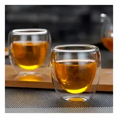 RYBIU IMPORT - Vaso Moderno Sin Asa de Doble Capa 460ML Y+Regalo Stickers