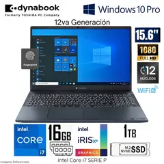 DYNABOOK - Laptop Tecra A 50K Intel Corei7-1260P 16GB RAM 1TB SSD PML20U139011 Win 10 Pro