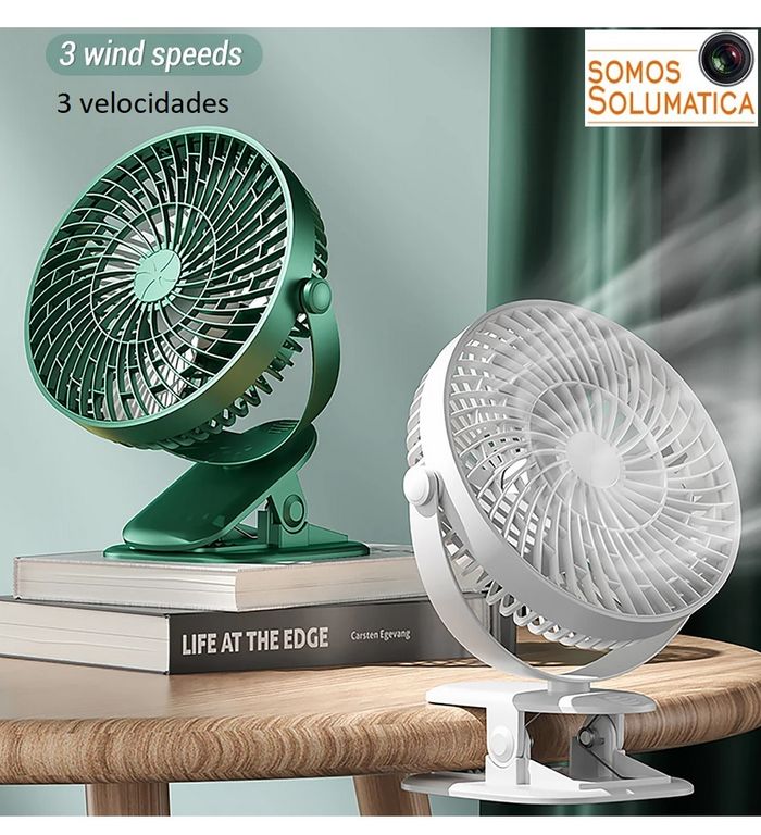 Ventilador de Escritorio - Portatil Tipo C Recargable 3 Velocid Blanco
