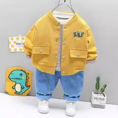 GENERICO - ROPA DE NIÑO DINOSAURIO - SET DE 3 PIEZAS