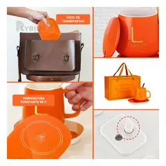 GENERICO - Kit para Bebidas Calientes Color Naranja Y+Gift MiniAgenda