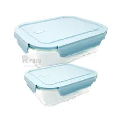 RYBIU IMPORT - Taper con Ajuste Hermetico Celeste 410ml Y+Regalo Stickers