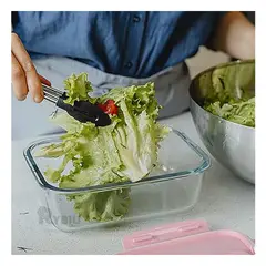 GENERICO - Recipiente con Tapa en Rosado 410ml Y+Envoltorio de Regalo