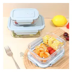 GENERICO - Contenedor con Tapa Celeste 410ml Y+Ligas de Regalo