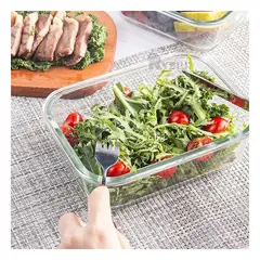 GENERICO - Recipiente con Tapa en Verde 410ml Y+Envoltorio de Regalo