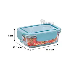 GENERICO - Tupper Moderno de 1040ml en Celeste Y+Ligas de Regalo