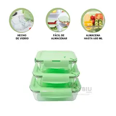 GENERICO - Envase Grande con Cubridor 1040ml Verde Y+Gift Stickers