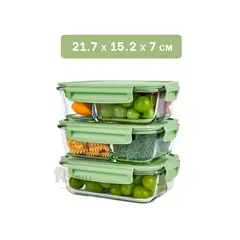 GENERICO - Tupper para Horno en Verde Y+Regalo Ligas para Peinar