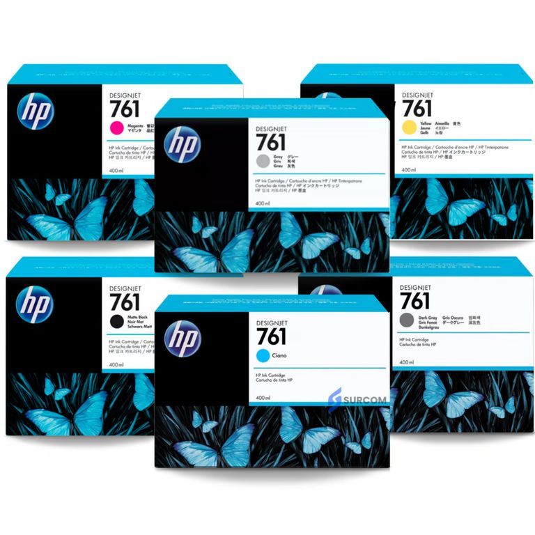 Kit de Tinta 761 Original 6 Colores 400 ml