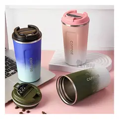 RYBIU IMPORT - Vaso con Pantalla LED en Rosado con Blanco Y+Papel de Regalo