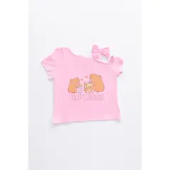 KIDS MASHMELO - POLO PARA NIÑA ASIMETRICO ESTAMPADO DE CAPIBARA
