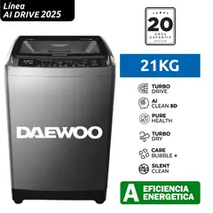 DAEWOO - Lavadora 21KG AI Drive Lavado Inteligente
