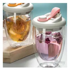 RYBIU IMPORT - Vaso de Infusiones Calientes Rosado 450ml Y+Papel de Regalo