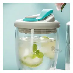 RYBIU IMPORT - Vaso Practico para Juguitos Celeste 450ml Y+Regalo Stickers