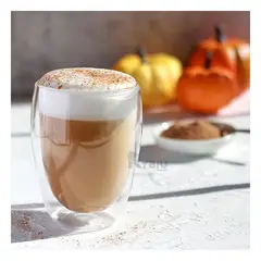 GENERICO - Vaso de Vidrio Doble para Bebidas Tapa Rosado 350ml