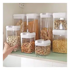 RYBIU IMPORT - Recipientes de Comida Set de 6 Color Tapa Blanca