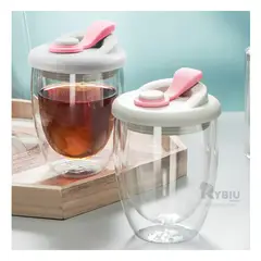 GENERICO - Vaso de Silicona para Beber Rosado 350ml Y+Papel de Regalo