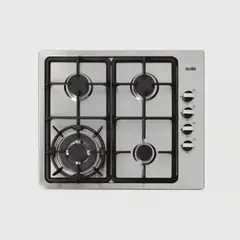 SOLE - Encimera a Gas 58cm 4 Quemadores Acero Inoxidable Solco036
