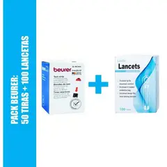 BEURER - Tiras GL44 CAJA X 50 UNIDADES MAS 100 LANCETAS