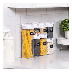 GENERICO - Recipientes en Conjunto de 7 Tapa Blanca Y+Papel de Regalo