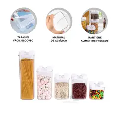 GENERICO - Set Ergonomico de Contenedor Tapa Blanca Y+Ligas de Regalo