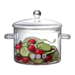 RYBIU IMPORT - Cazuela de Pastas 1500ML Transparente Y+Banderitas Adhesivas