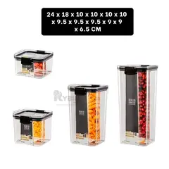 GENERICO - Pack de Recipientes en 6 Transparente Y+Banderitas Adhesivas