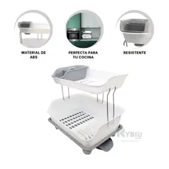 RYBIU IMPORT - Secador Espacioso y Util de Platos Plomo Y+Gift Stickers