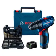 BOSCH - Taladro GSR 120 12V + Batería + Cargador + Set 103 PZS