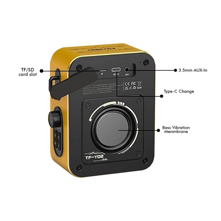 Parlante Portátil TF-Y02 Bumblebee Amarillo BT 5.3
