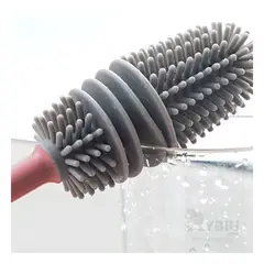 RYBIU IMPORT - Cepillo de Silicona para Limpieza Botellas en Color Rosado