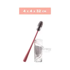 RYBIU IMPORT - Brocha Manejable de Limpieza en Rosado Y+Ligas de Regalo