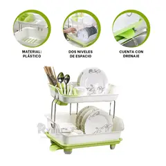 RYBIU IMPORT - Secador Dinamico de Vajilla 2N Verde Y+Regalo Agendita