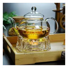 GENERICO - Tetera Hervidora de 800ML Transparente Y+Papel de Regalo