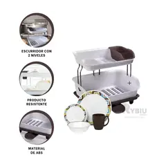 GENERICO - Colador Secador para Platos 2N Marron Y+Post-it Adhesivos