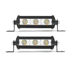 GENERICO - Barra Led Mini Slim 3LEd Dual Color +Strobo Potente 2PCS