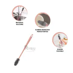 GENERICO - Escobilla Util para Lavar Taza Rosado Y+Envoltorio de Regalo