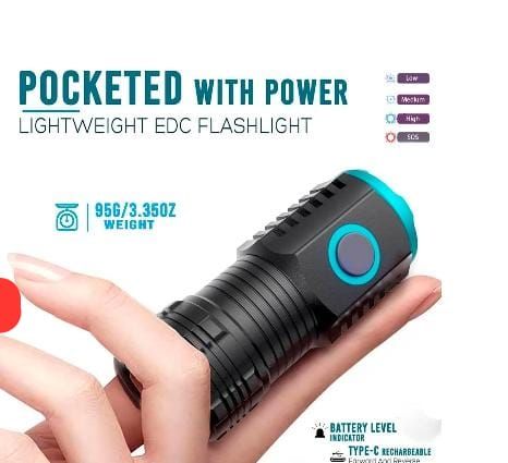 Mini linterna recargable emergencia ultra brillante