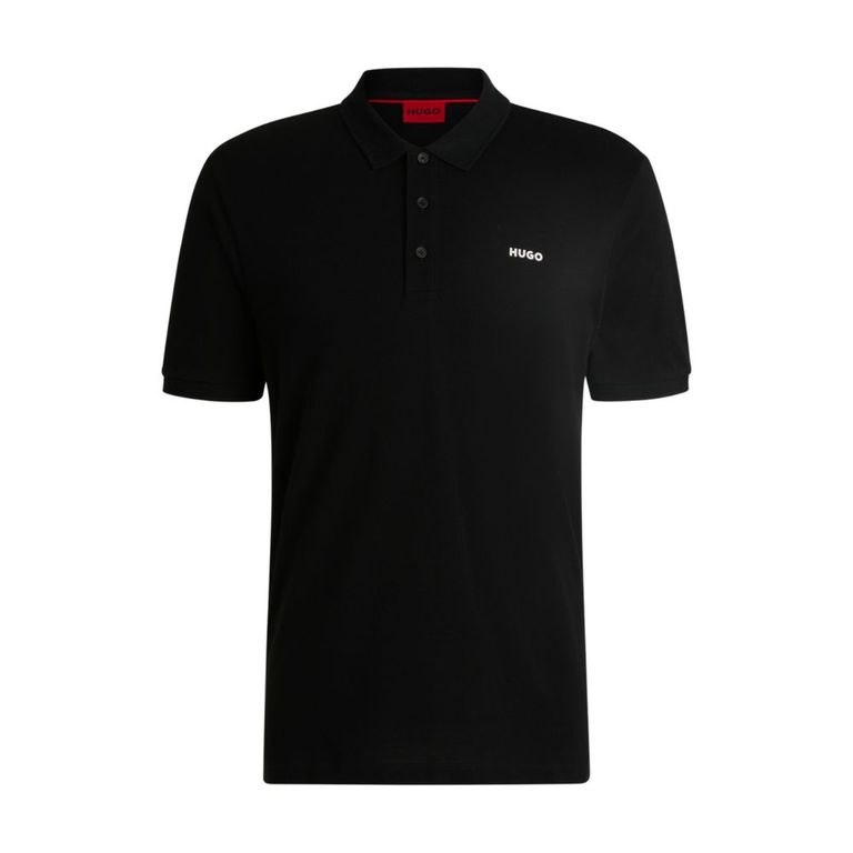 Hugo - Polo de piqué de algodón con estampado con logo/xxl