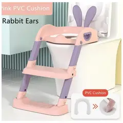 GENERICO - ASIENTO ESCALERA DE ENTRENAMIENTO PAR NIÑOS ROSA CONEJITO