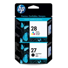 HP - Kit de Cartuchos de Tinta 28 Tricolor y 27 Negro Original