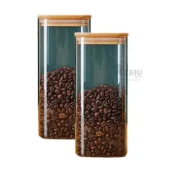 GENERICO - Deposito Hermetico de 1900ml Tapa de Bambu Y+Gift Stickers