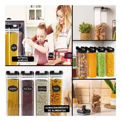 GENERICO - Contenedor Eficaz de 1900ml Tapa Negro Y+Papel de Regalo